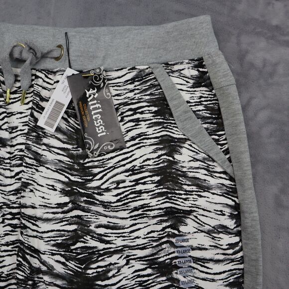 Reflessi Shorts Mens 2XL White Tiger Drawstring High Waist Pull On Bottoms - Picture 10 of 16